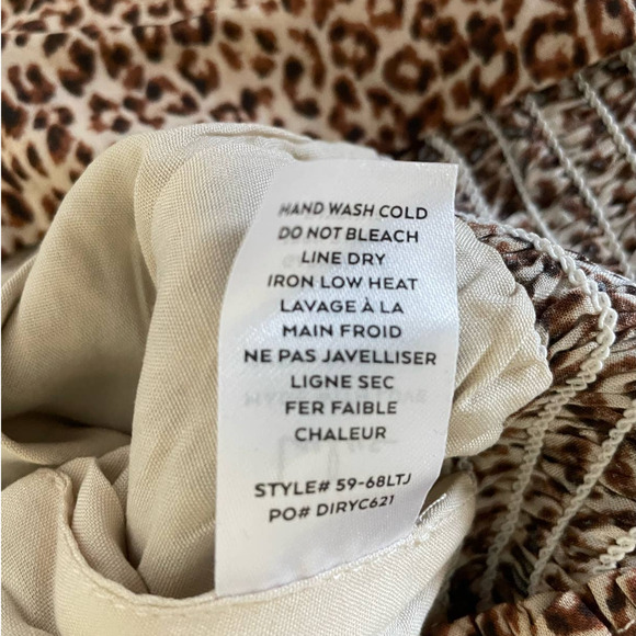 Lulus‎ Top Women XS Brown Tie V-Neck Short Sleeve Animal Print Crop Smock NWT - Picture 8 of 9